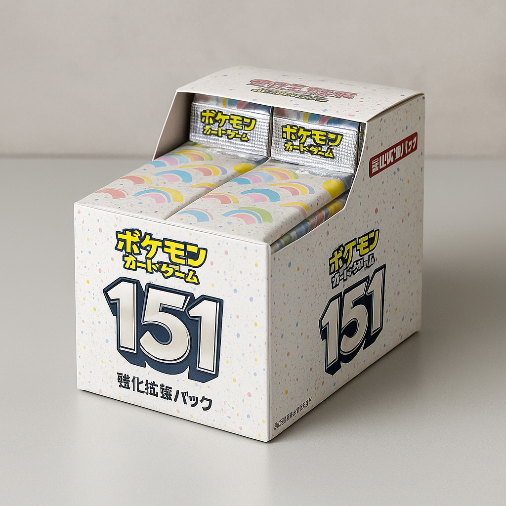 Japanese Pokémon 151 booster box featuring original generation artwork