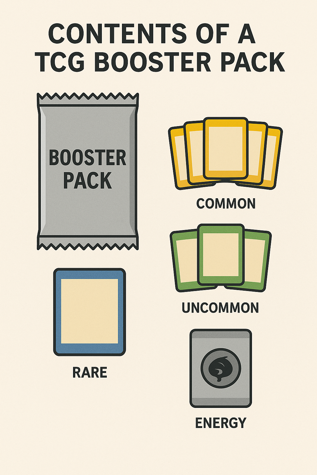 Common, Uncommon and Rare Pulls from Booster Pack