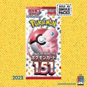 A single, sealed Pokémon TCG Pokémon Card 151 Japanese booster pack.