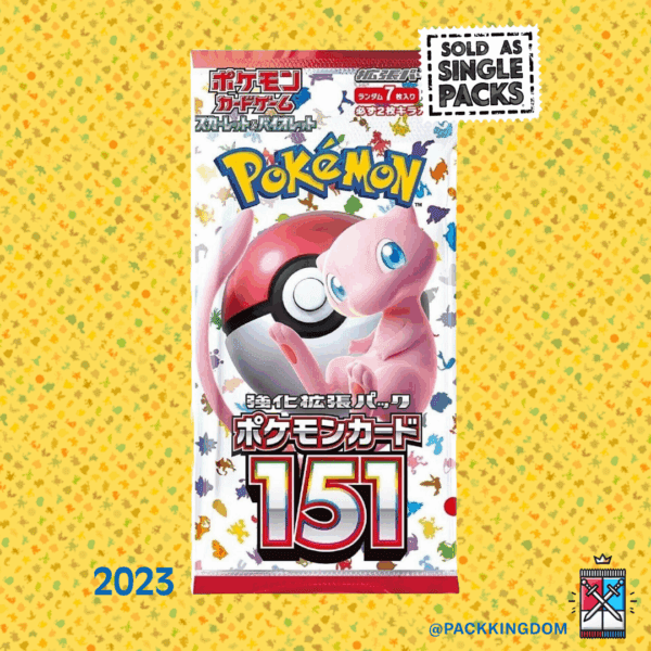 A single, sealed Pokémon TCG Pokémon Card 151 Japanese booster pack.