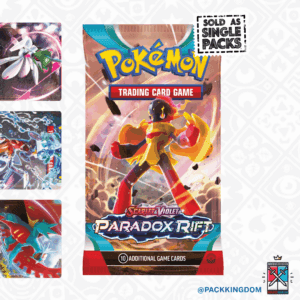 A single, sealed Pokémon TCG Scarlet & Violet Paradox Rift booster pack.