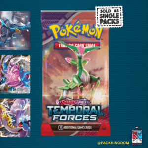 A single, sealed Pokémon TCG Scarlet & Violet Temporal Forces booster pack