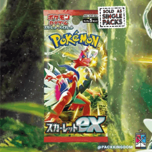 A single, sealed Pokémon TCG Scarlet ex (sv1S) Japanese booster pack.