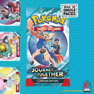 A single, sealed Pokémon TCG Scarlet & Violet Journey Together English Booster Pack.