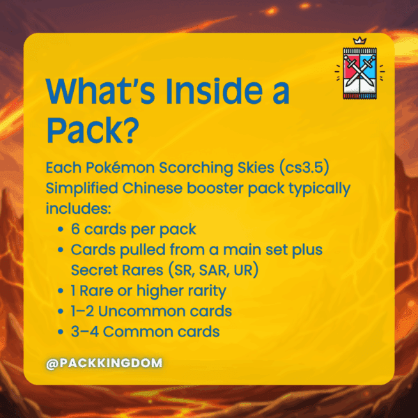 Pokémon Scorching Skies cs3.5 Simplified Chinese Booster Pack - Image 2
