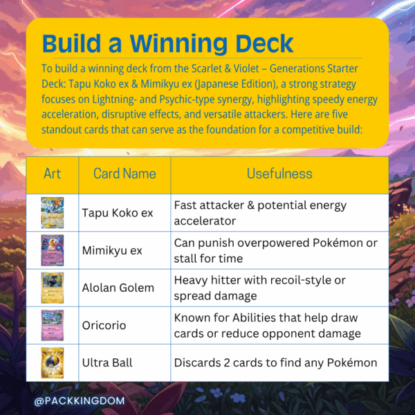 Pokémon TCG: Scarlet & Violet – Generations Starter Deck: Tapu Koko ex & Mimikyu ex (Japanese Edition) - Image 4