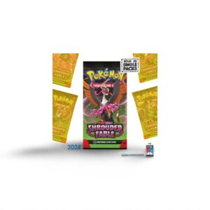 A single, sealed Pokémon TCG Scarlet & Violet Shrouded Fable English Booster Pack.